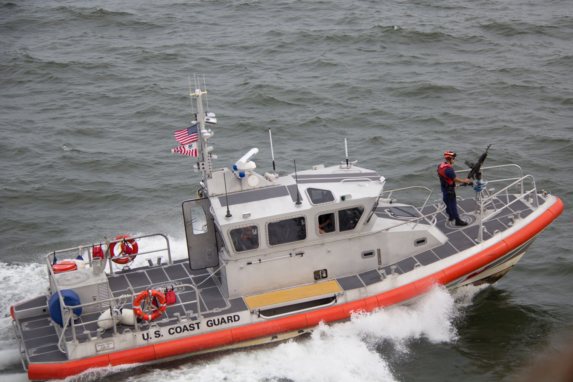 US Coast Guard With Weapon